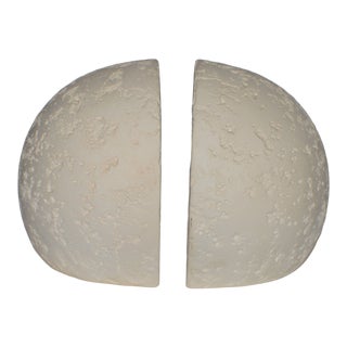 1985 Jaru Volcanic Sphere Orb Plaster Large Bookends- a Pair For Sale