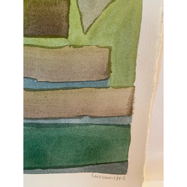 1980s "Mycenae" Abstract Watercolor Painting by Lee Hall For Sale - Image 4 of 6