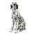 Vintage Italian Black and White Glazed Ceramic Dog Statue For Sale