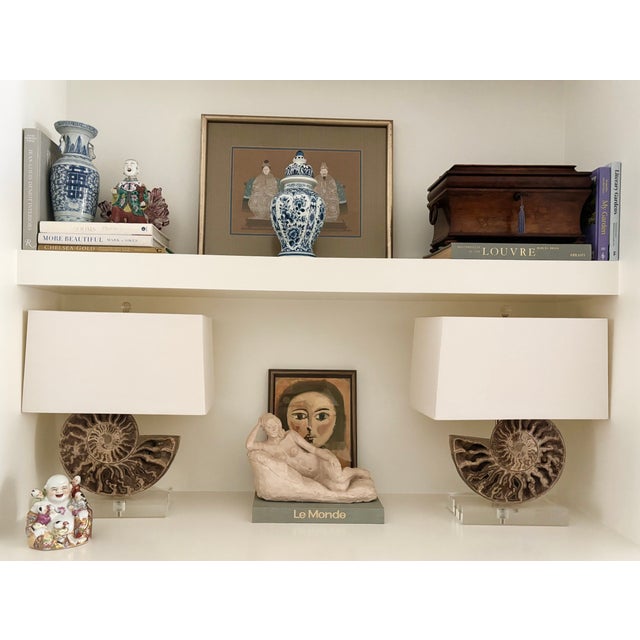 Vintage Chinoiserie Style / Palm Beach Style Famille Rose Porcelain Laughing Buddha With Five Children For Sale - Image 12 of 15