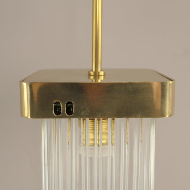Brass Hanging Lamp with Glass Rods, Italy, 1960s For Sale - Image 9 of 12