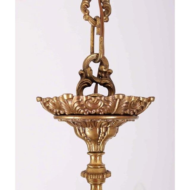 Six-arm chandelier in rococo style. Checked electrical installation - ready to use. Light bulbs with classic candle thread...