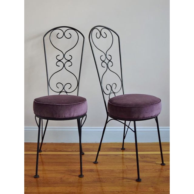 MidCentury Wrought Iron Bistro Chairs A Pair Chairish