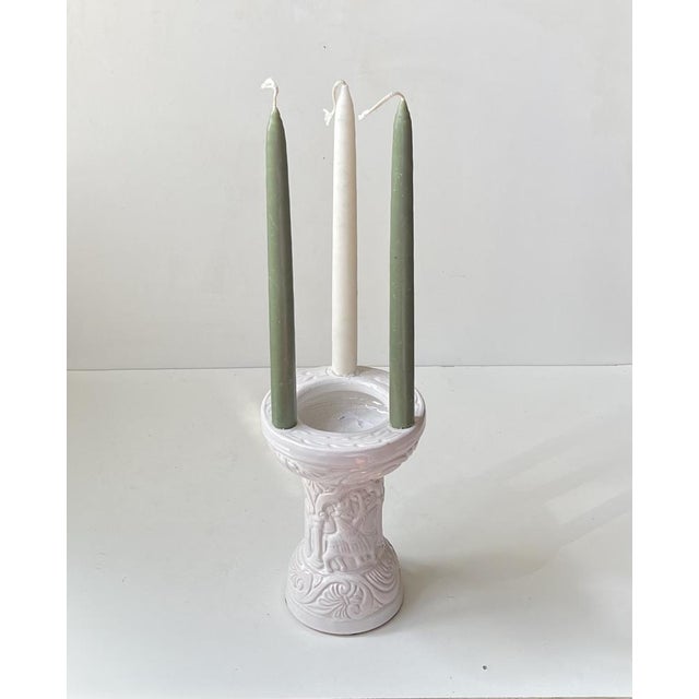1950s Baptismal Font Candleholder in White Glazed Terracotta by L. Hjorth, 1950s For Sale - Image 5 of 9