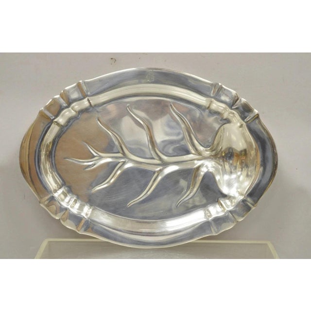 Mid 20th Century Reed & Barton Chesterfield Silver Plated Meat Cutlery Serving Platter Tray For Sale - Image 9 of 11