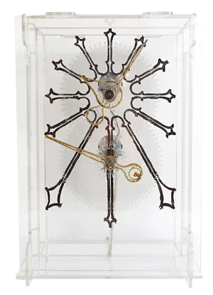 XXL Mid-Century Modern Acrylic Glass Table Clock by Boris Tabacoff