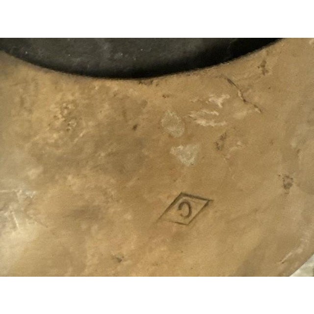 1920’s Caldwell Bronze and Etched Mirror Sconces With Cobalt Glass For Sale - Image 9 of 9