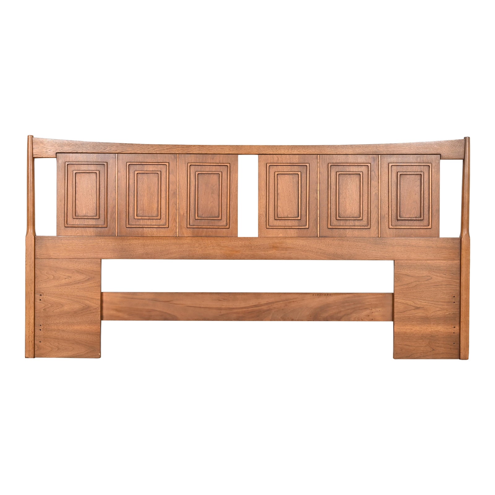Broyhill Sculptra MidCentury Modern Walnut King Size Headboard, 1960s