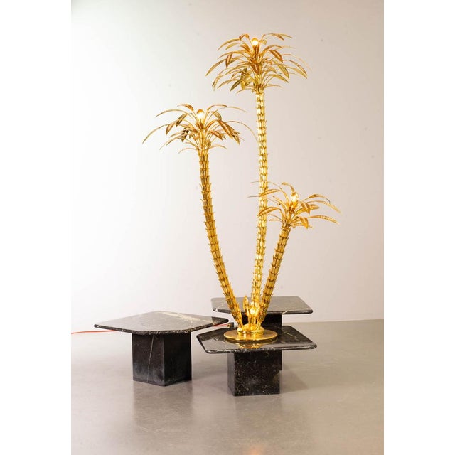 Golden Palm Tree Floor Lamp with 3 Sparkling Branches, Italy, 1970s For Sale - Image 17 of 18