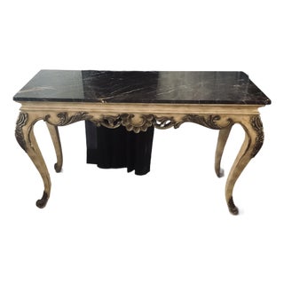 Vintage French Provincial Marble Top Console Table For Sale