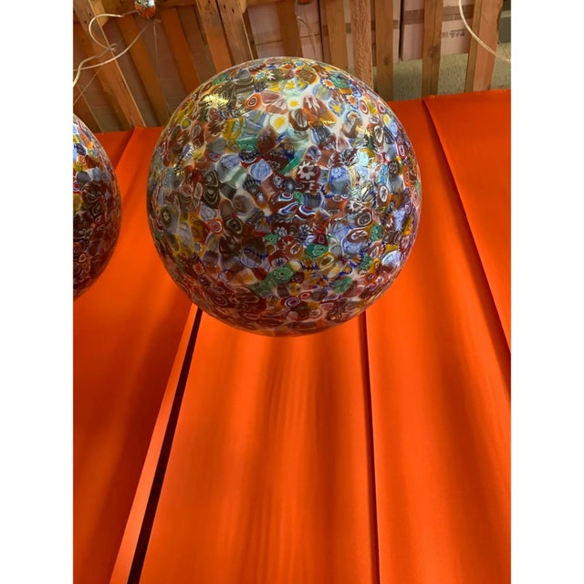 Murano-Style Glass Sphere With Multicolored Murrine, Contemporary Design For Sale - Image 9 of 9