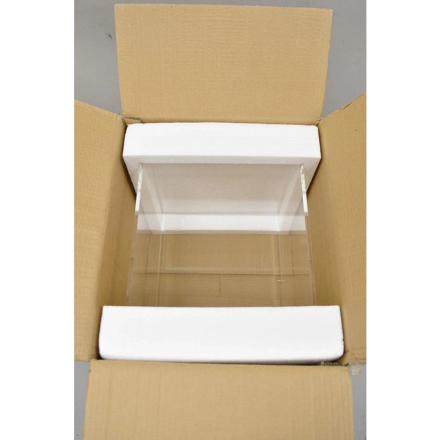 Plastic Late 20th Century 5 Sided 14.5" Clear Acrylic Lucite Vitrine Display Case Christine Taylor Coll. For Sale - Image 7 of 10