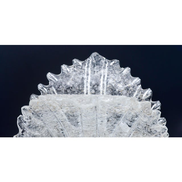 1970s Set of 2 Murano Glass "Swan Shape" Table Lamps Trasparent Leaves For Sale - Image 6 of 10