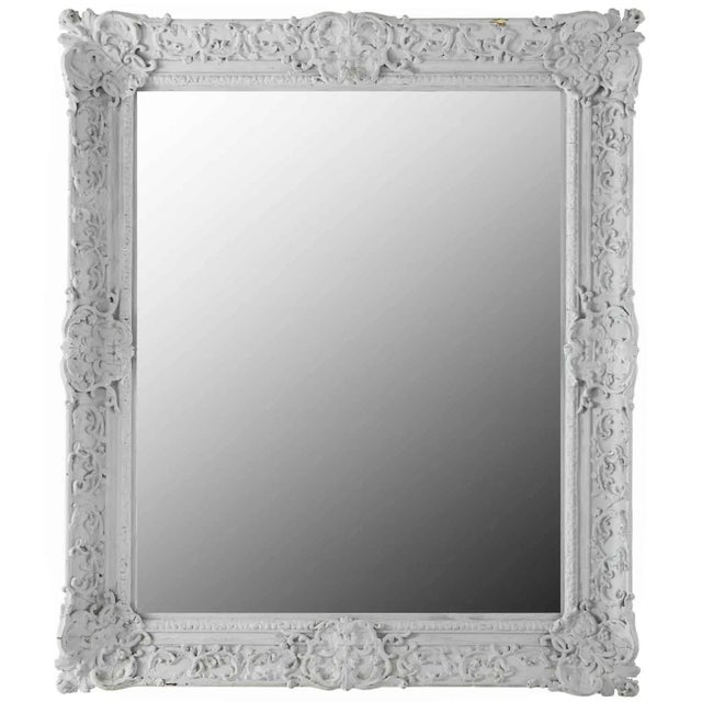 Gray French Mirror in Pastiglia For Sale - Image 8 of 11