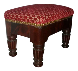 Early 19th Century American Empire Federal Classical Boston Mahogany Foot Stool
