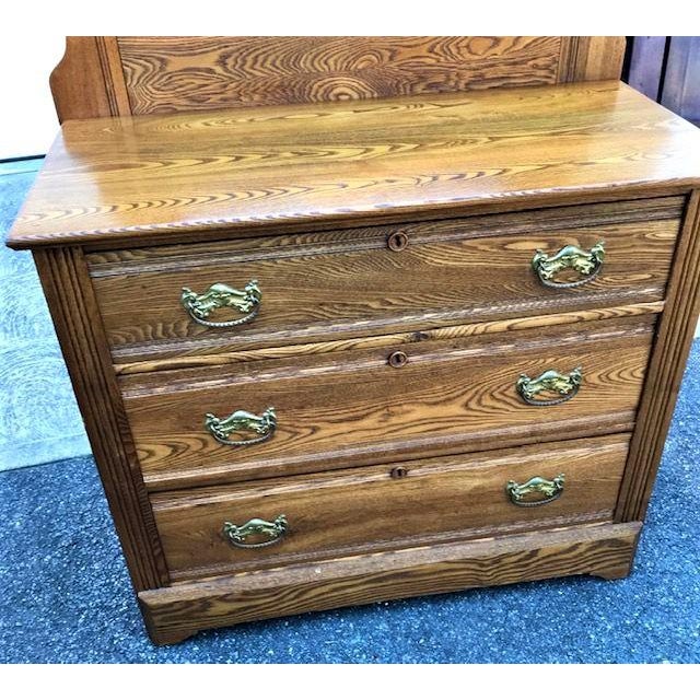 Antique Victorian Spoon Carved Oak Dresser With Mirror Chairish