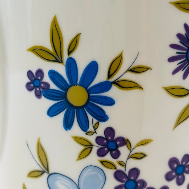 Mid Century Bavarian Porcelain Teapot With Blue Floral Design - Made by Schumann - Arzberg, Germany 1960s For Sale - Image 10 of 14
