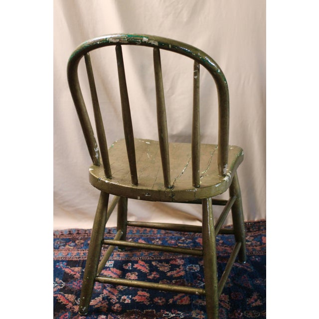 Spindle Antiqued Gold Painted Chair From the Early 1900s For Sale - Image 13 of 14