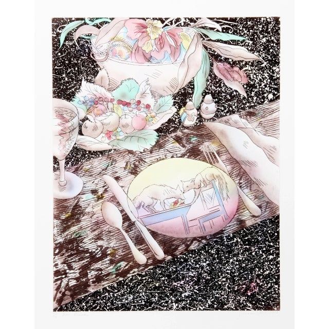 Contemporary Susan Hall, the Dinner, Aquatint Etching For Sale - Image 3 of 3