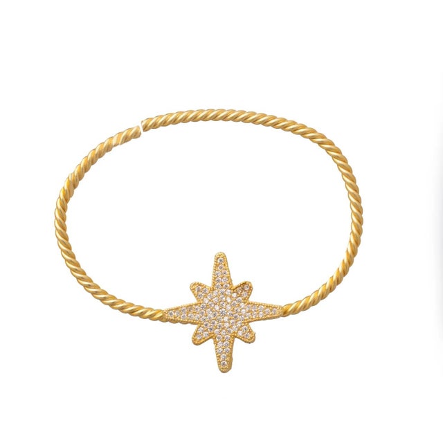 Early 21st Century North Star Sparkle Gold Vermeil Unique Ear Cuff For Sale - Image 5 of 8