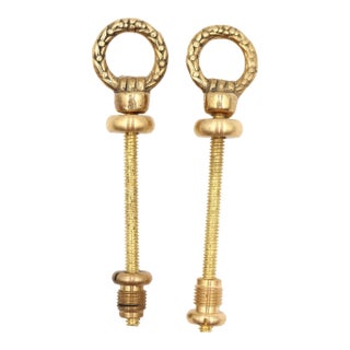 Pair of Traditional 4.5 In. Polished Brass Mirror Screws For Sale
