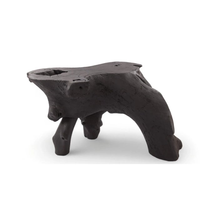 Black Black Natural Sculptured Console Table - 1 For Sale - Image 8 of 8
