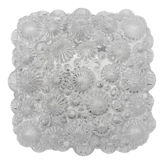 Mid-Century Modern Square 3d Fossil Shell-Shaped Flush Mount, 1960s For Sale