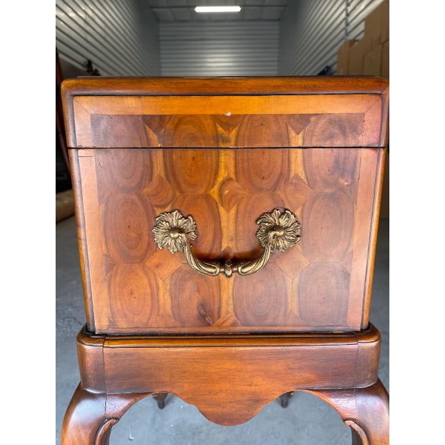 Wood Late 19th Century Antique Figured Walnut Chest on Legs For Sale - Image 7 of 13