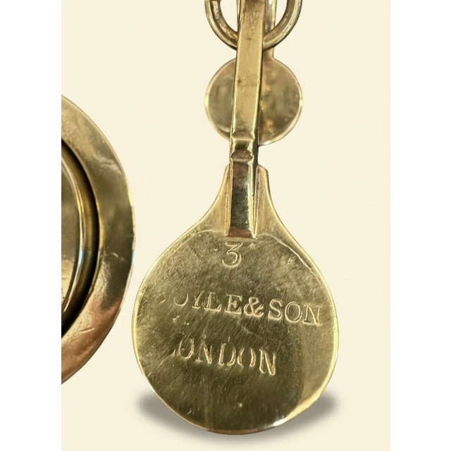 Victorian Antique English Doyle & Son Brass Merchant Balance Scale With Avery Weights For Sale - Image 3 of 16