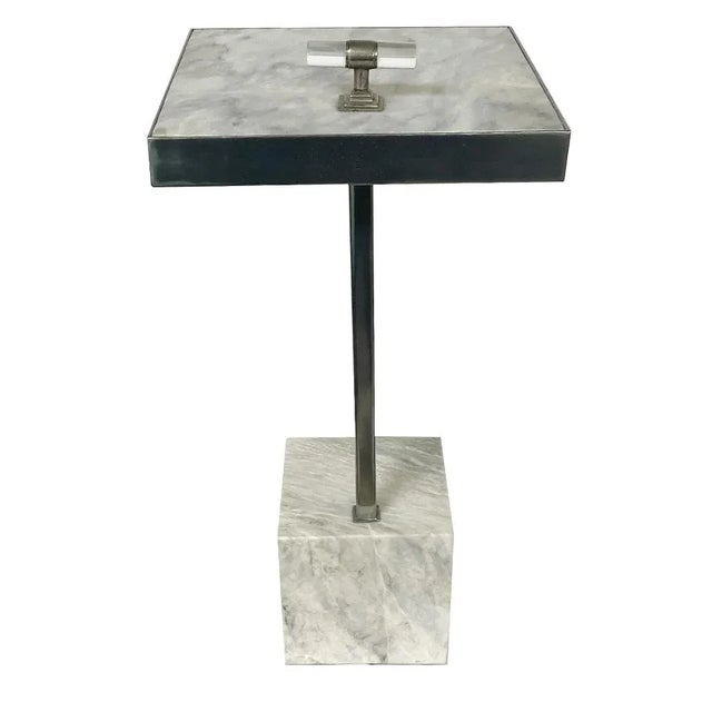 Contemporary Century Furniture Marble Block Drinks Table For Sale - Image 3 of 8
