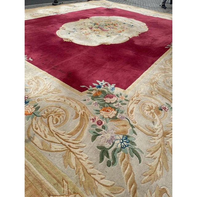 Large Savonnerie Hand Tufted Rug, 1950s For Sale - Image 10 of 18