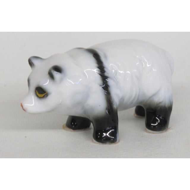 Japanese Miniature Ceramic Panda Figurine 1970s Japanese Design Walking Posture 4975b For Sale - Image 3 of 7