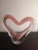Glass Pink Art Glass Heart Shaped Sculpture For Sale - Image 7 of 7