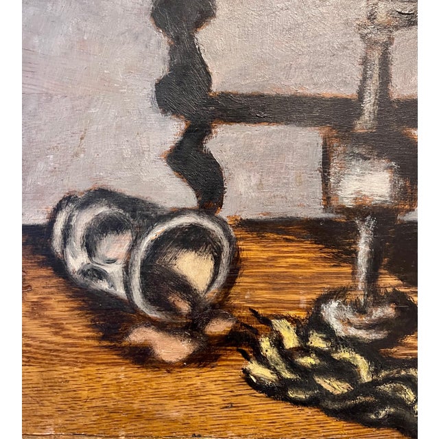 Ben-Zion Weinman, Expressionist Judaica Havdalah Oil Painting Jewish American Modernist Ben Zion, c.1950's For Sale - Image 4 of 8