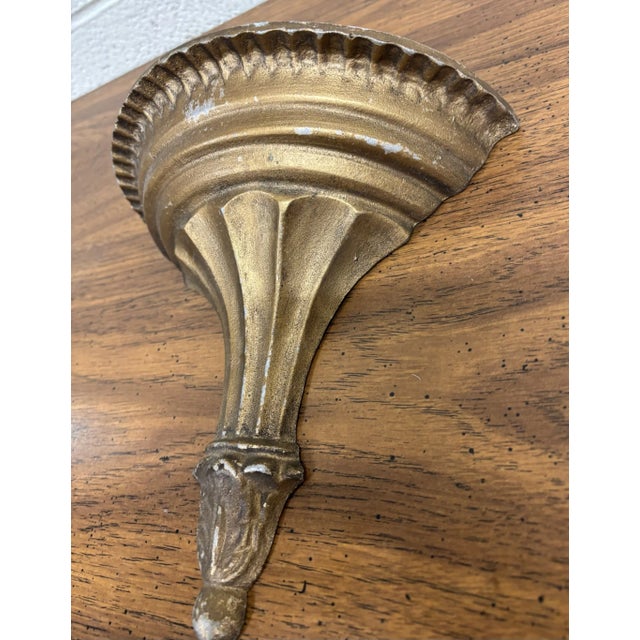 Mid 20th Century Vintage Metal Hollywood Regency Style Wall Pocket For Sale - Image 5 of 9