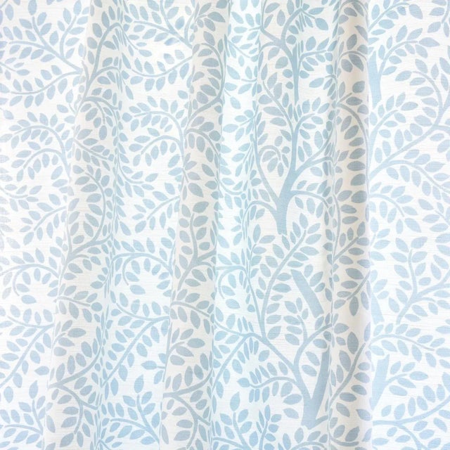 Not Yet Made - Made To Order Sample - Schumacher Temple Garden II Fabric in Sky on Ivory For Sale - Image 5 of 5