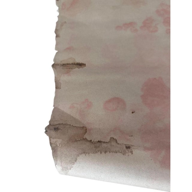 French 1920s Chateau-Discovered Antique French Paul Dumas Floral Wallpaper Panel - 29"x30" For Sale - Image 3 of 9