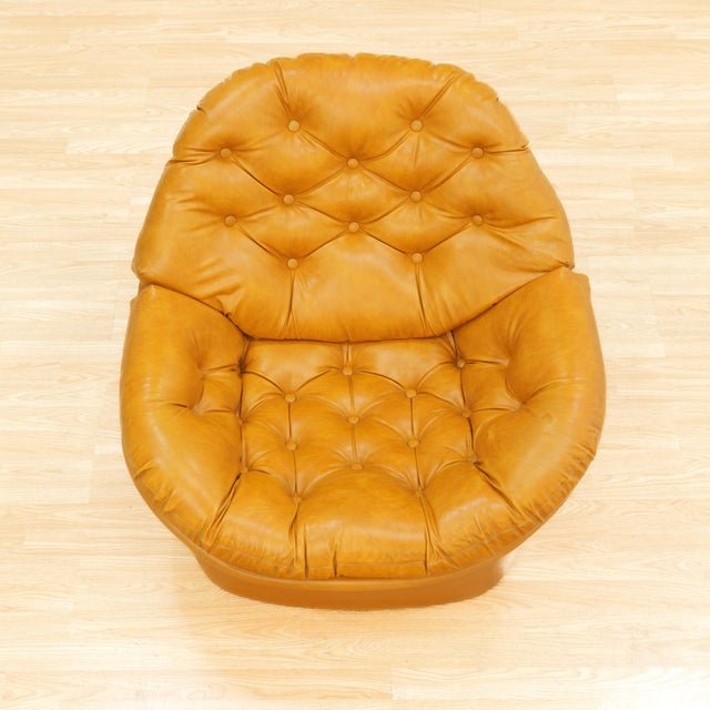 Camel Sculptural 1970s Tufted Camel Lounge Chair & Sofa Set For Sale - Image 8 of 18