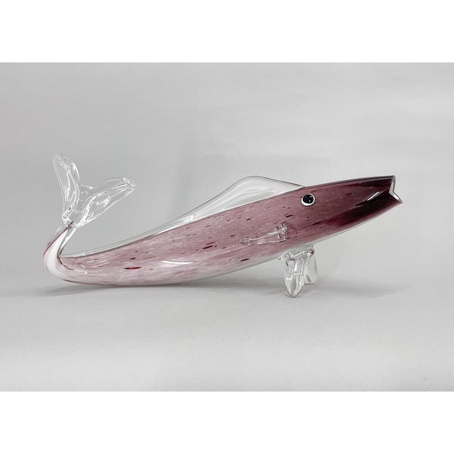 Large vintage art glass decoration. Produced in former Czechoslovakia in Novy Bor Glassworks in the 1970's. This piece is...