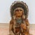 Vintage 1973 Hand Carved Wood Native American Indian Chief Statue 24" Signed For Sale - Image 9 of 14