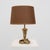 Hollywood Regency Brass Cobra Table Lamp with Brown Shade, France, 1970s For Sale - Image 14 of 14
