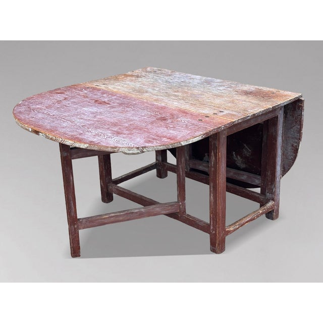 19th Century Swedish Painted Drop-Leaf Dining Table, 1810 For Sale - Image 6 of 13