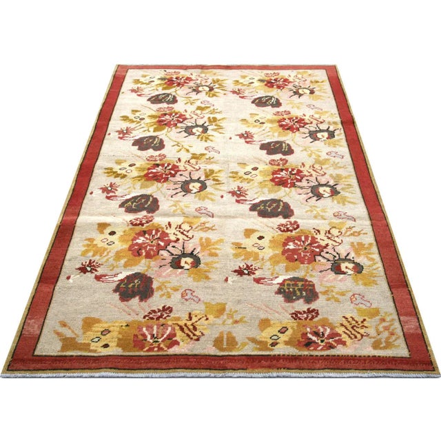 1960s 1960s Turkish Oushak Rug For Sale - Image 5 of 6