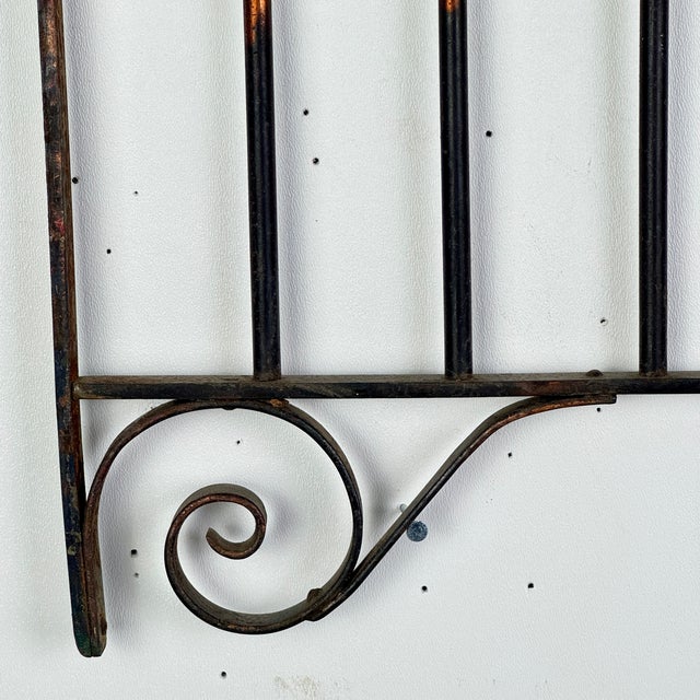Salvaged Railing/Garden Gate Wrought Iron Decorative Panel With Volute Scrollwork Design For Sale In New York - Image 6 of 7