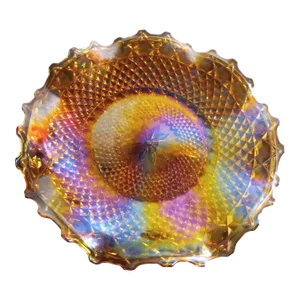 Indiana Tiara Glass Marigold Carnival Decorative Plate