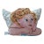Vintage Golden Hair Angel Needlepoint Decorative Pillow Velvet Back For Sale
