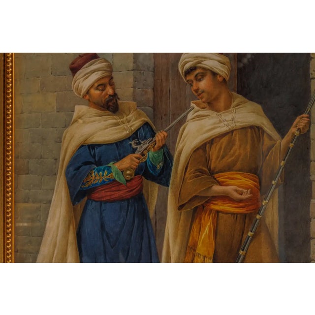"The Arms Collector" - An Exceptional Orientalist Watercolor by Filippo Indoni This captivating watercolor, titled The...