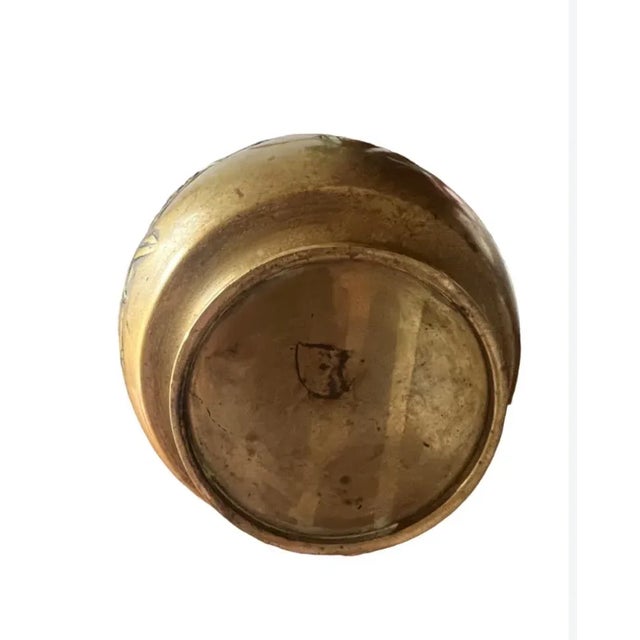 Mid-Century Modern Mid-Century Vintage Brass Relief Tiger Lamp Japan For Sale - Image 3 of 3