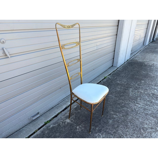 1960s 1960s Pair of Italian Modern Brass Chiavari Chairs For Sale - Image 5 of 13