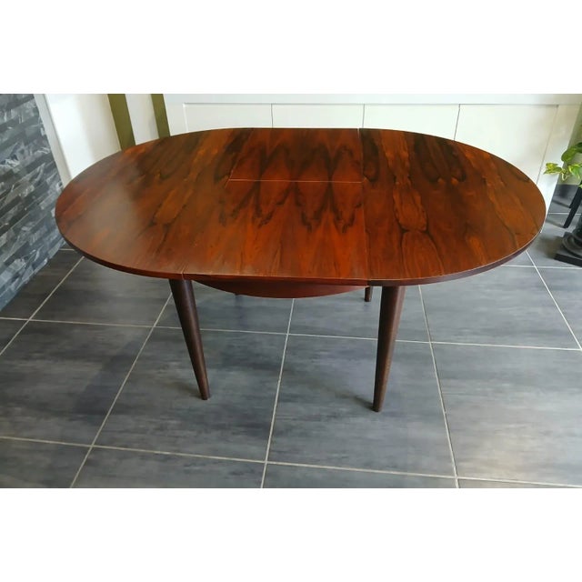 Vintage Scandinavian Rosewood Extendable Dining Table, 1970s For Sale - Image 3 of 16